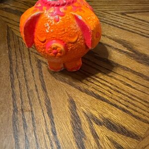 Hallmark Vibrant Orange and Pink Pig Decor